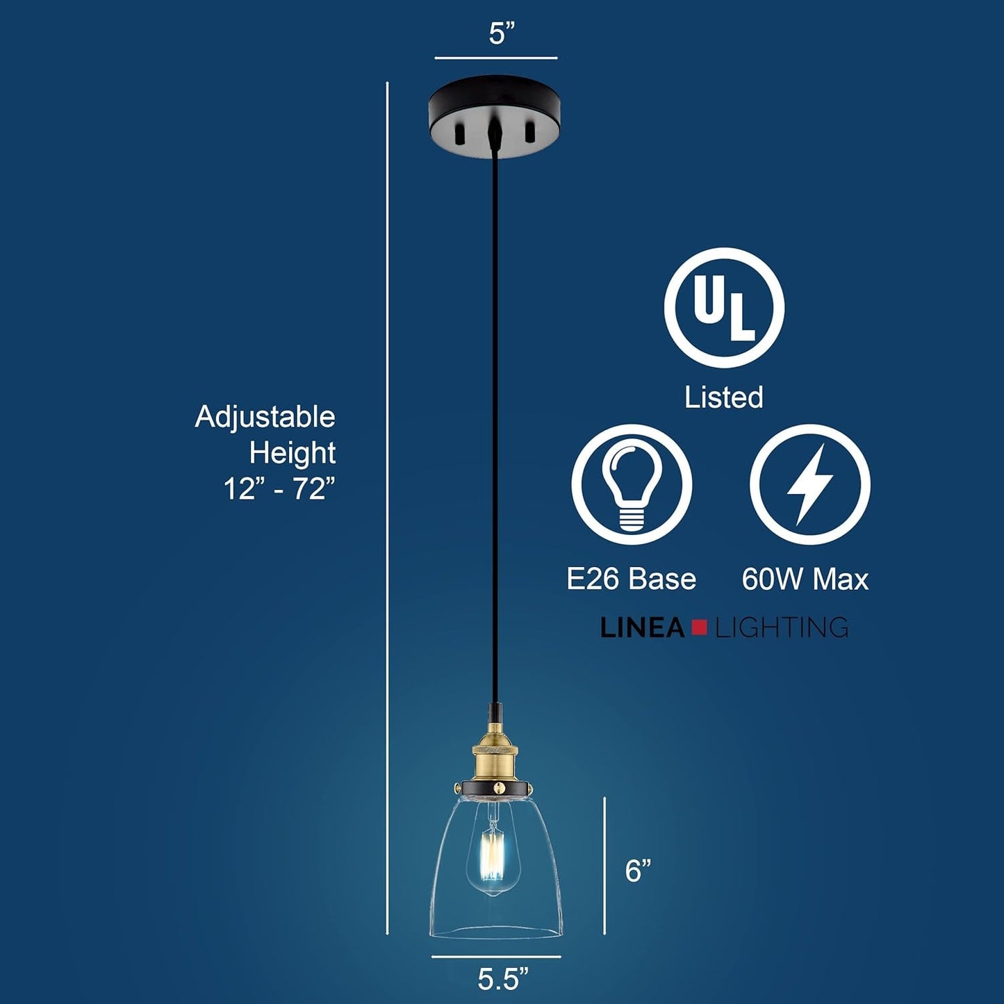 Grandé Bell Shaped Glass Pendant Light