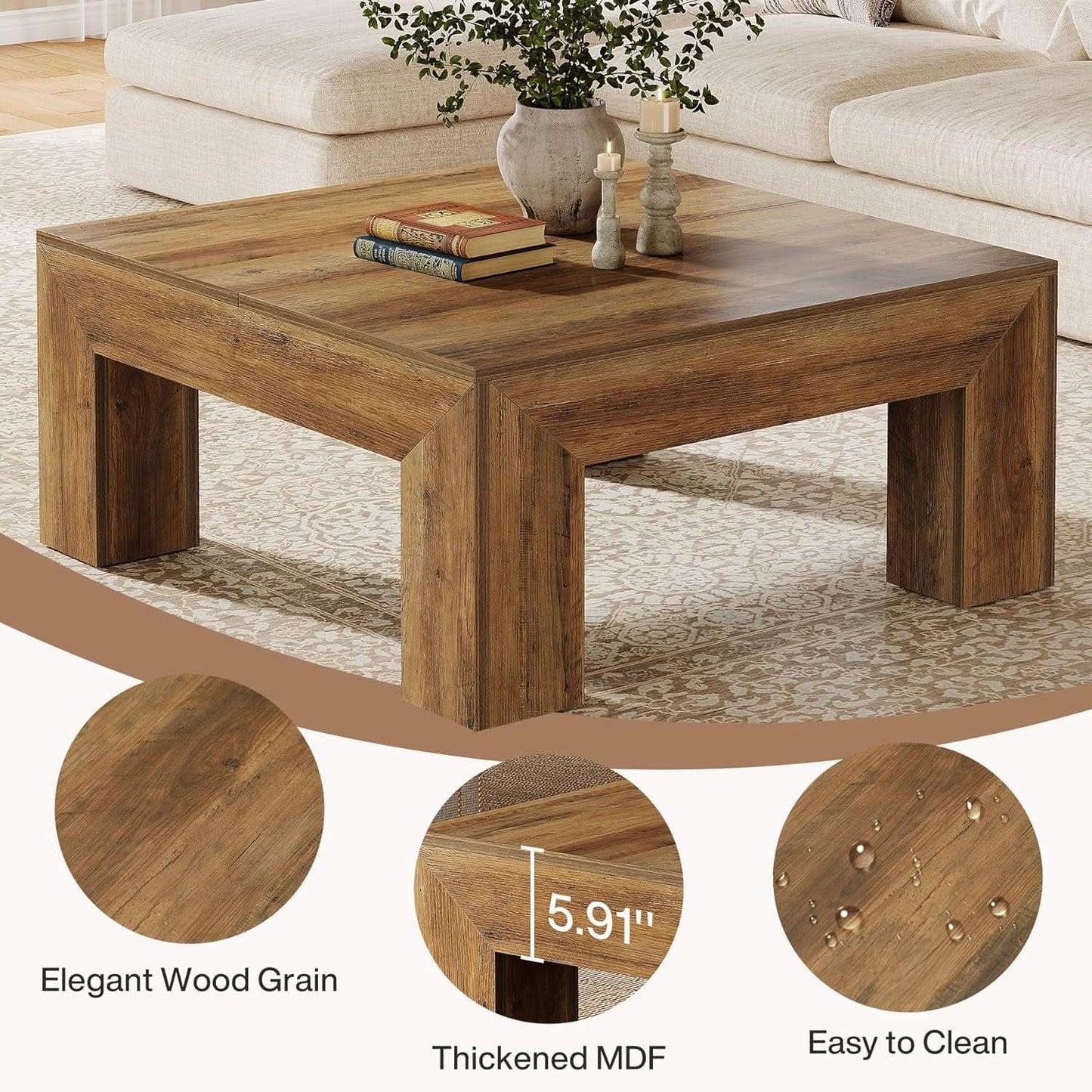 French Farmhouse Rustic Coffee Table