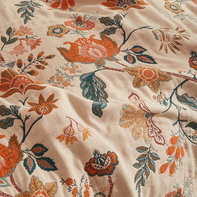 100% Cotton Autumn Boho Throw Blanket
