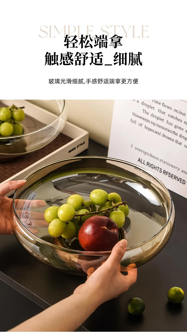 Adella Acacia Wood & Glass Bowl