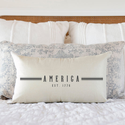 America with Stripes Pillow Cover