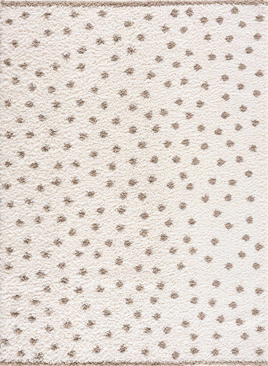 Chaia Dotted Cream & Brown Plush Rug