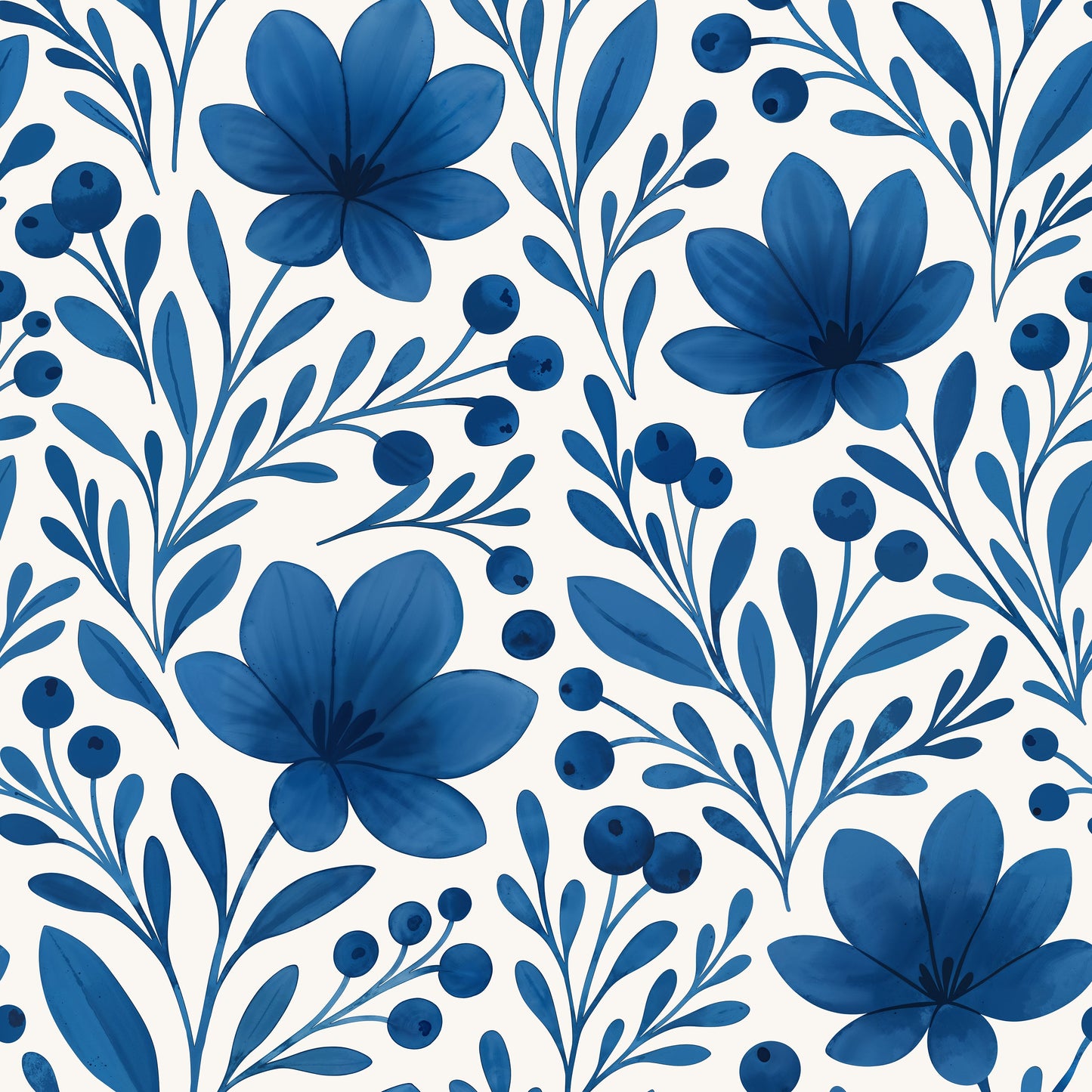 Bloom There, Done That (Blue) Wallpaper