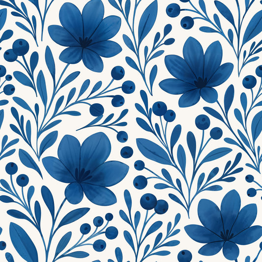 Bloom There, Done That (Blue) Wallpaper