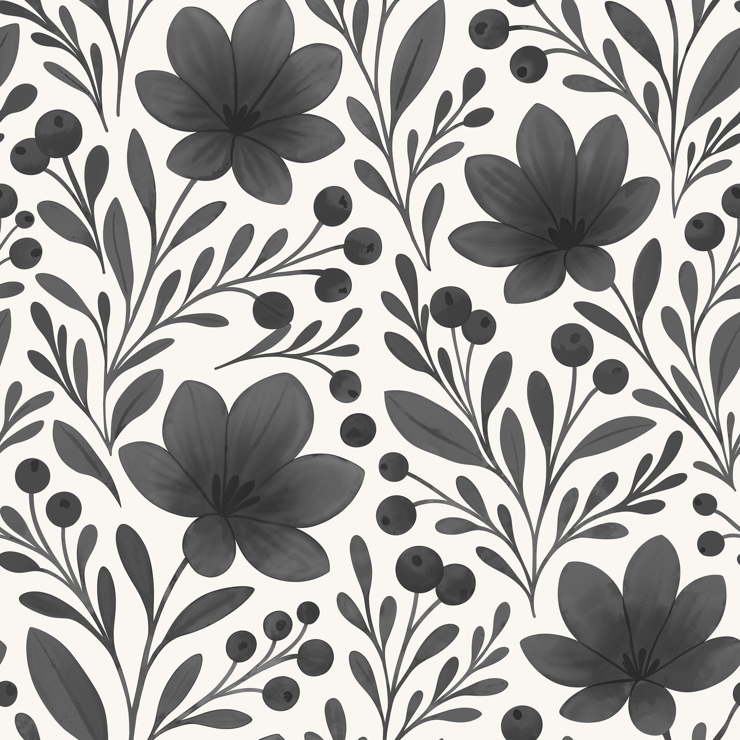 Bloom There, Done That (Black) Wallpaper