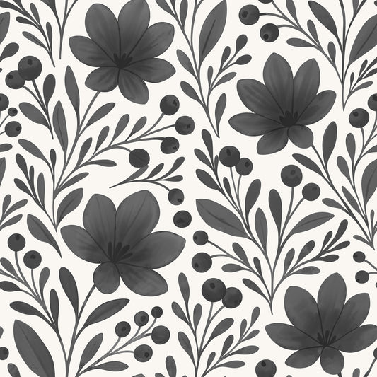 Bloom There, Done That (Black) Wallpaper