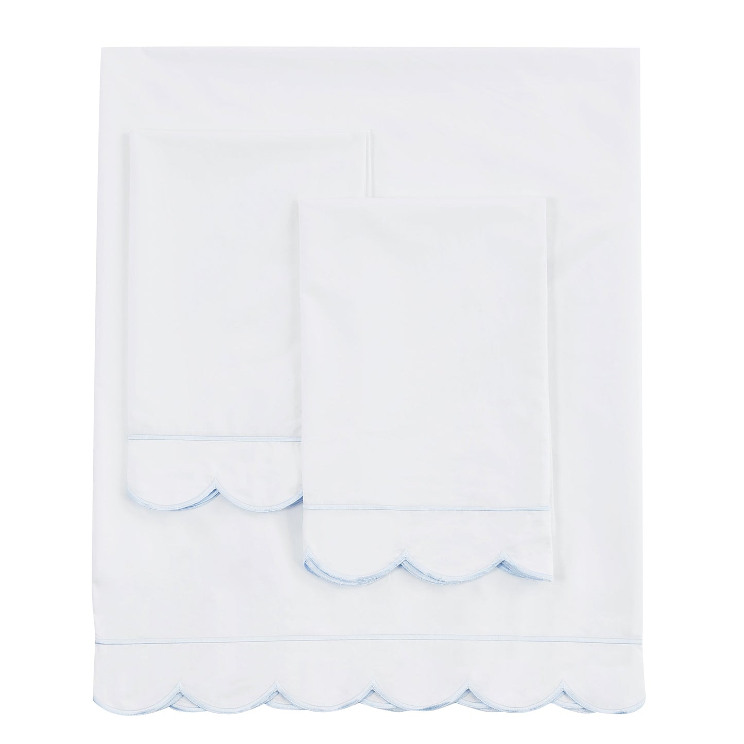 Scallop Frame Embroidered Cotton Sheet Set