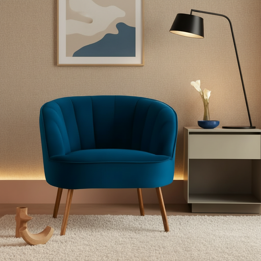 Teal Velvet Accent Chair With Golden Legs | Ultra Plush