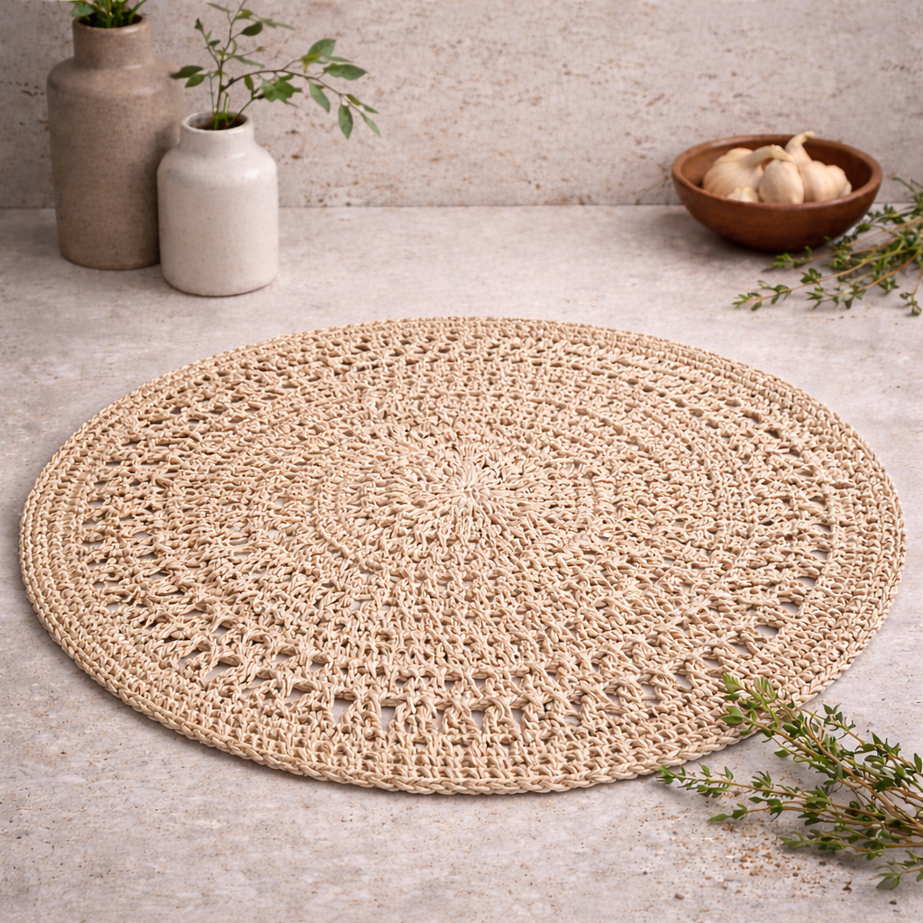 Scallop Handcrafted Natural Jute Placemat |