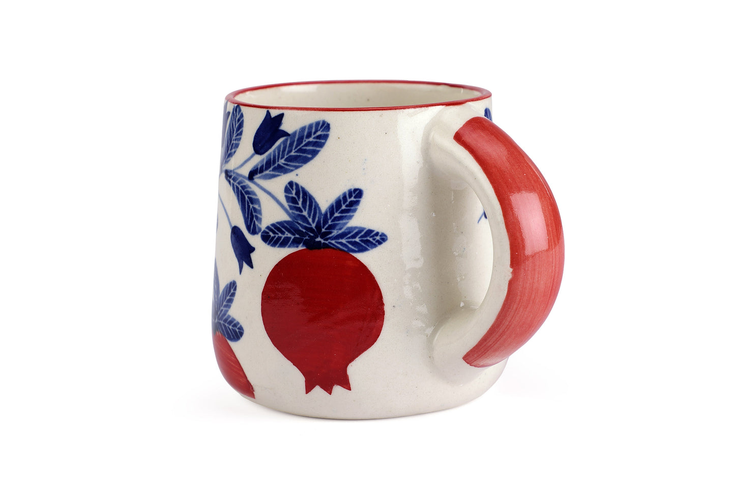 Red Anaar Floral Coffee Mug | Handpainted Ceramic