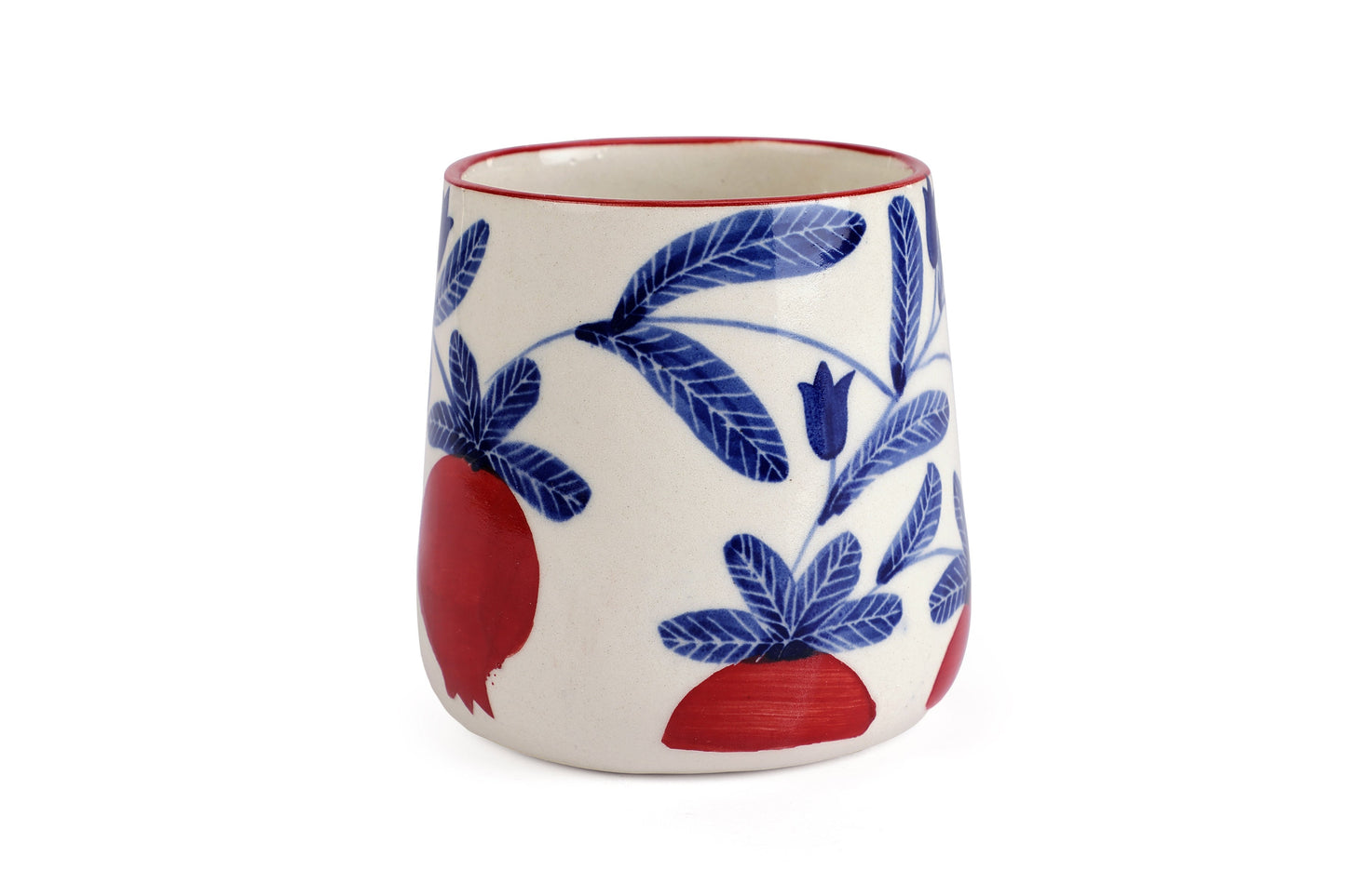 Red Anaar Floral Coffee Mug | Handpainted Ceramic