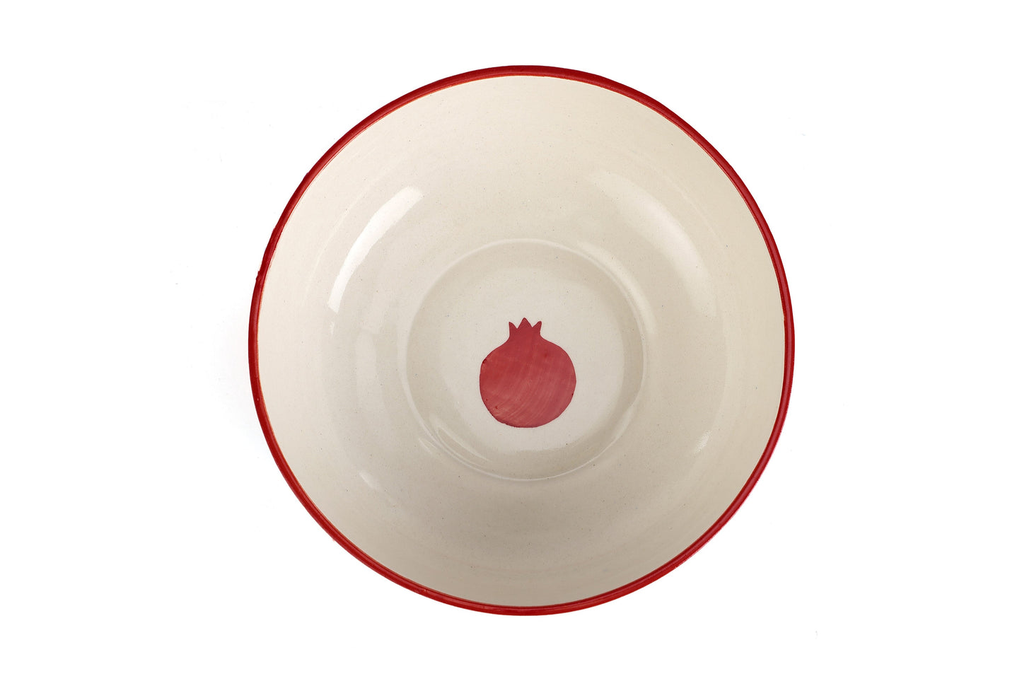 Anaar Bowl | Red Handpainted Stoneware Serving | 7 Inch