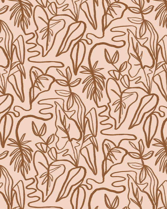 CUSTOM Ink Foliage Wallpaper - The Juice House