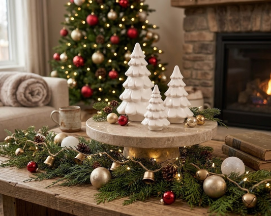 Matte White Ceramic Christmas Tree Set