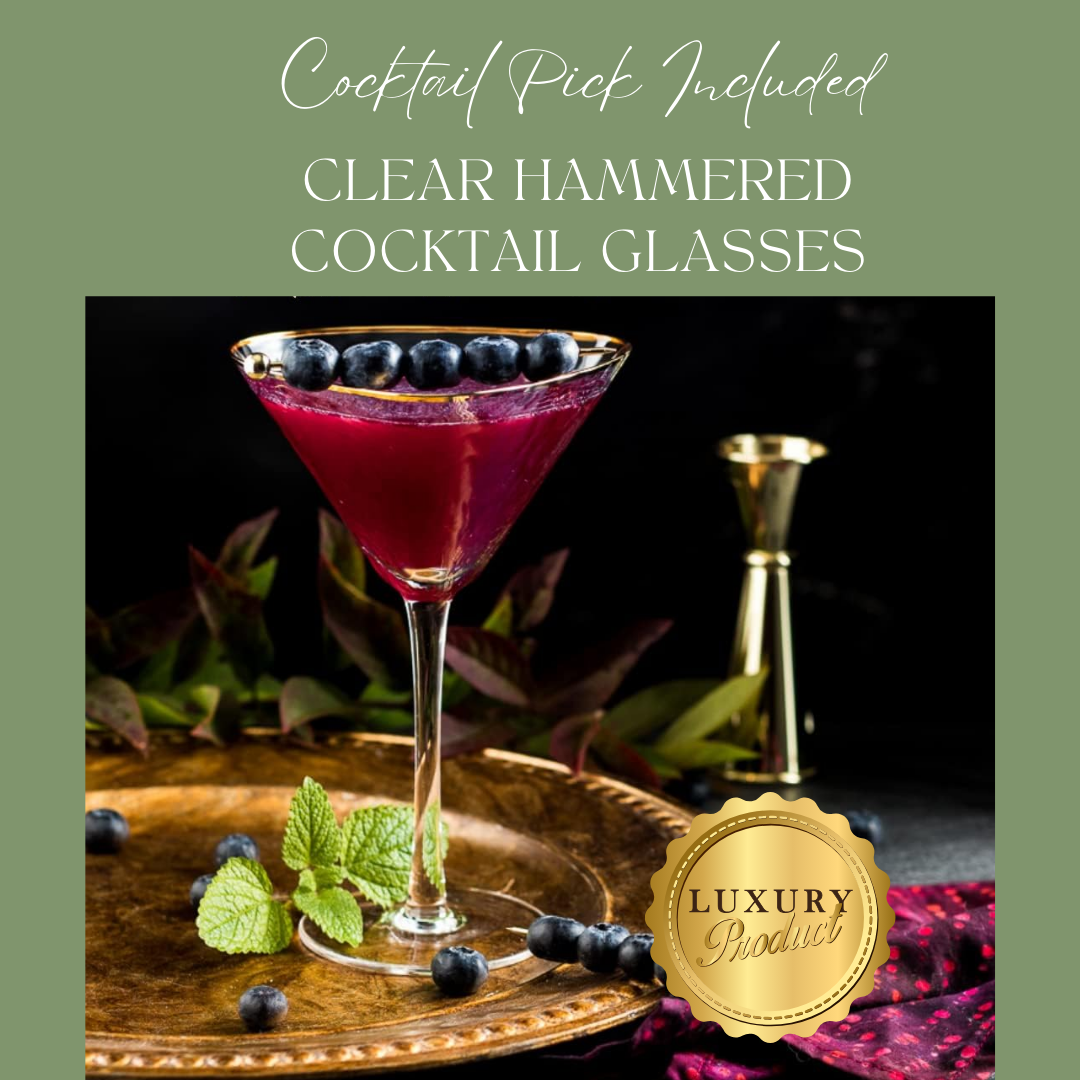 Harlowe Clear Hammered Cocktail Glasses