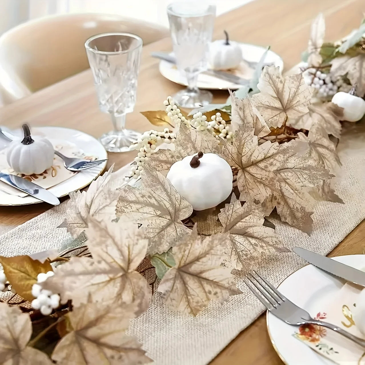 Autumn Maple Leaf & Pumpkin Garland