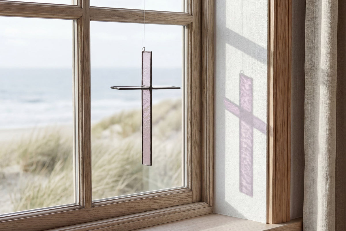 Burnt Amber Cross Suncatcher