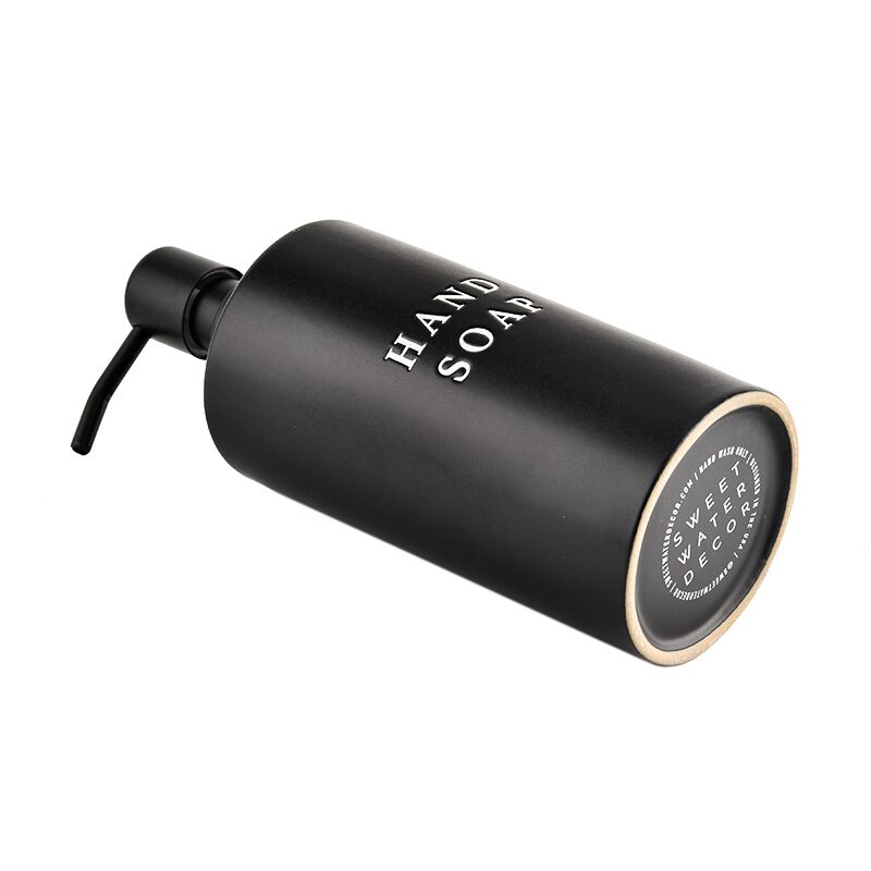 Matte Black Stoneware Hand Soap Dispenser