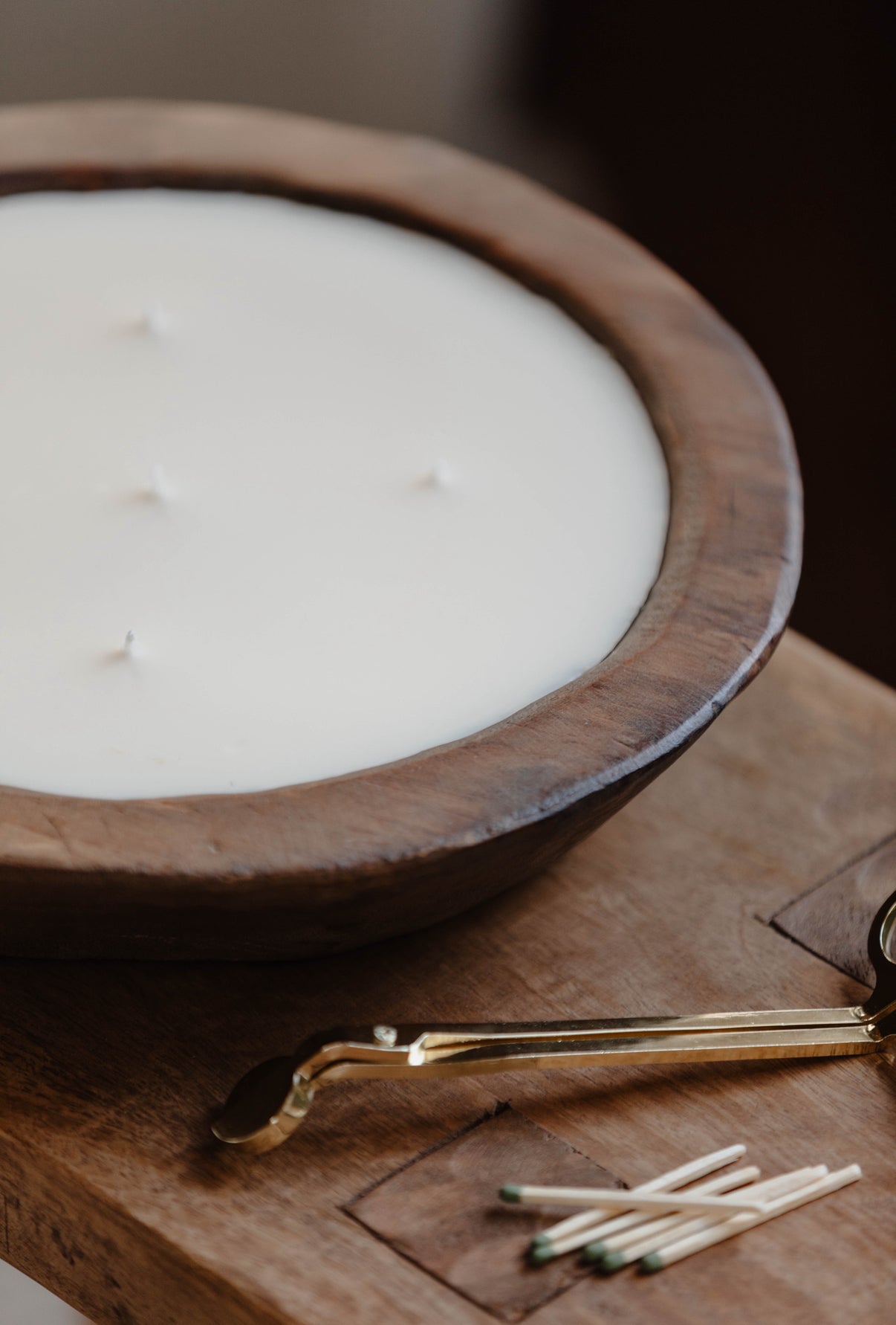 Lita Wooden Bowl 5 Wick Candle