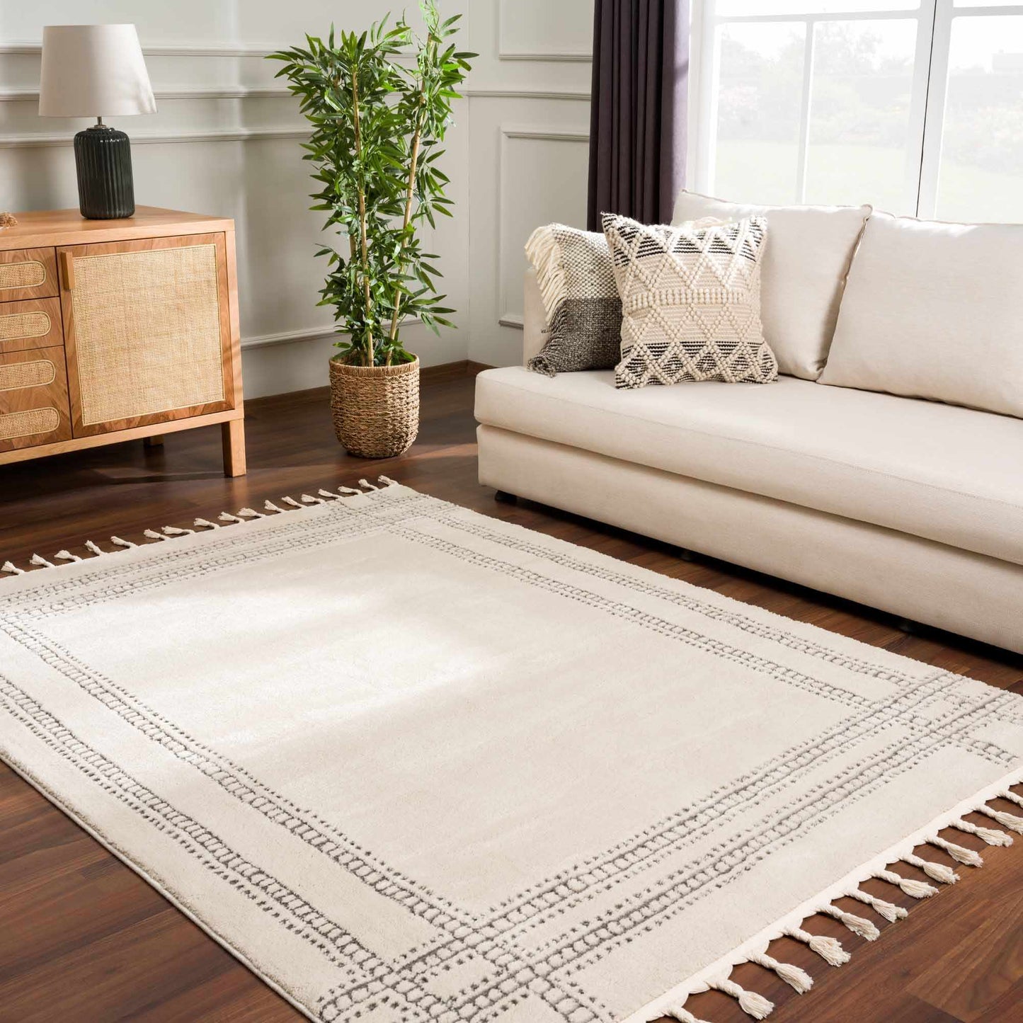 Ryuu Ivory & Gray Area Rug