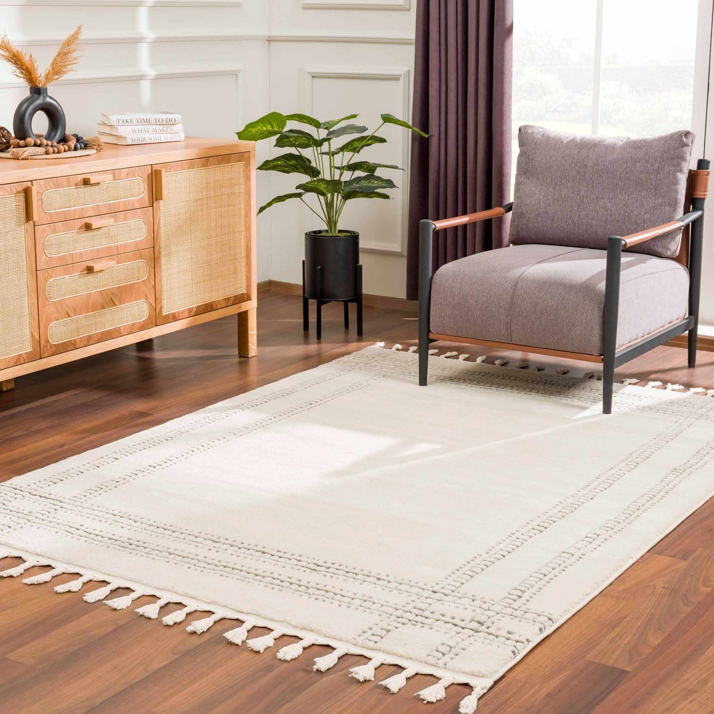 Ryuu Ivory & Gray Area Rug