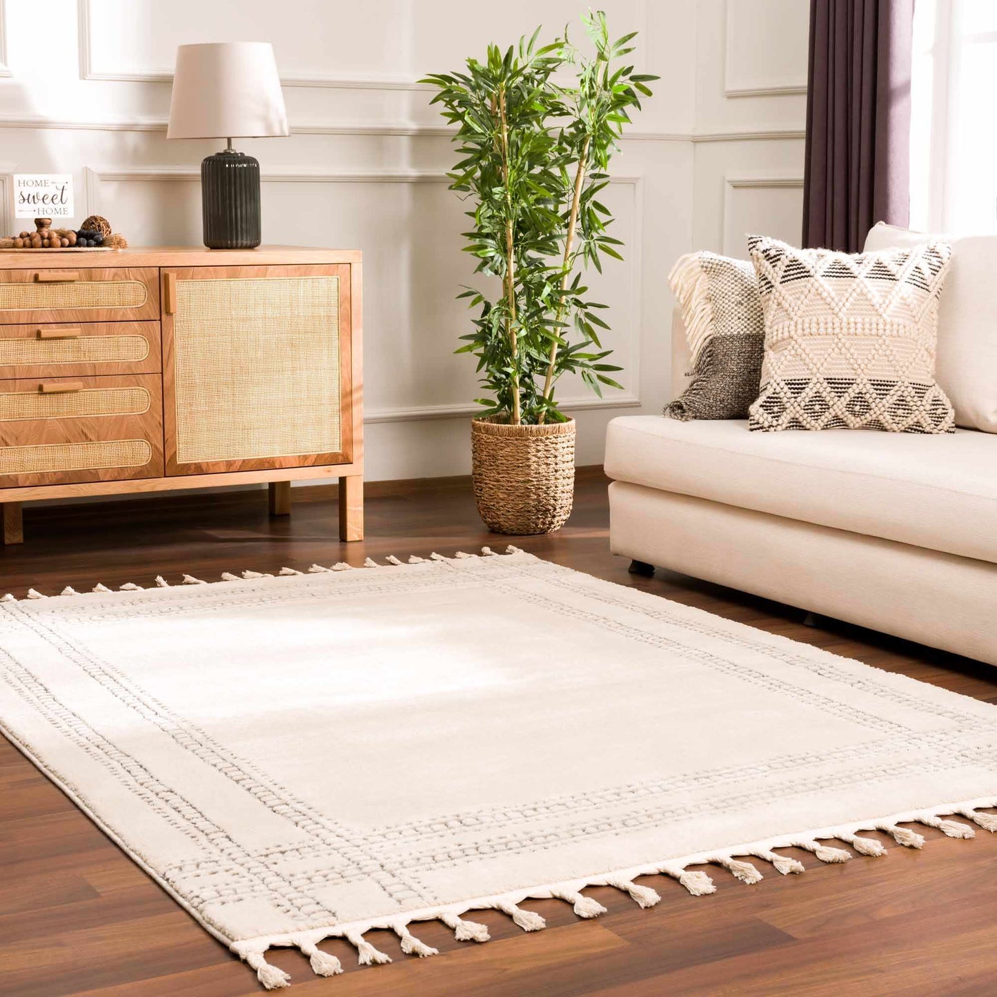 Ryuu Ivory & Gray Area Rug