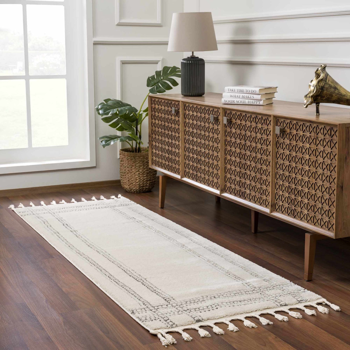 Ryuu Ivory & Gray Area Rug
