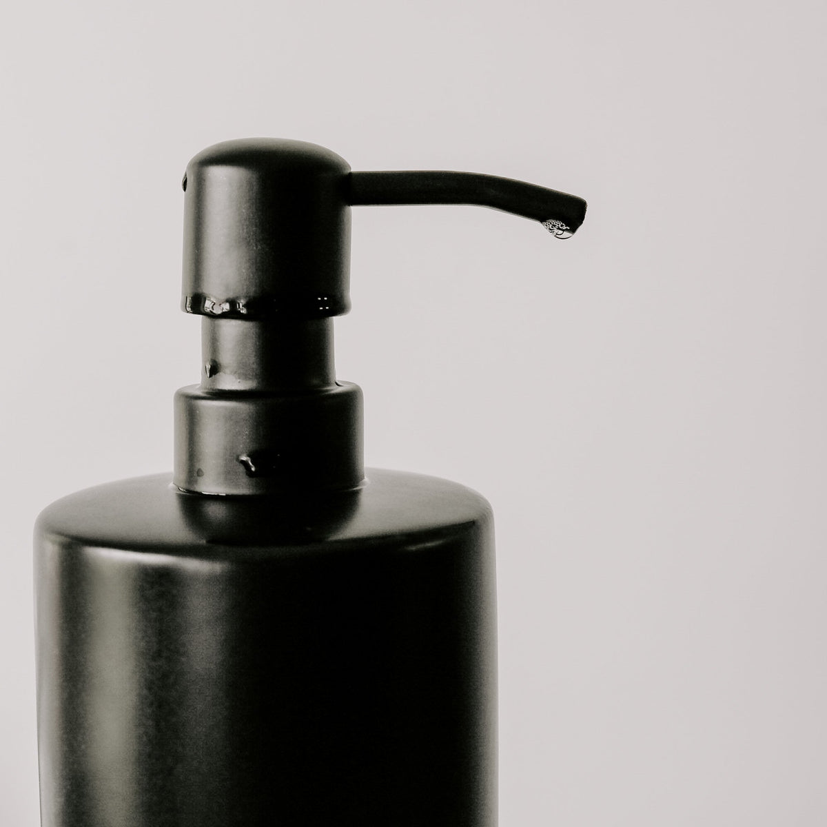 Matte Black Stoneware Hand Soap Dispenser