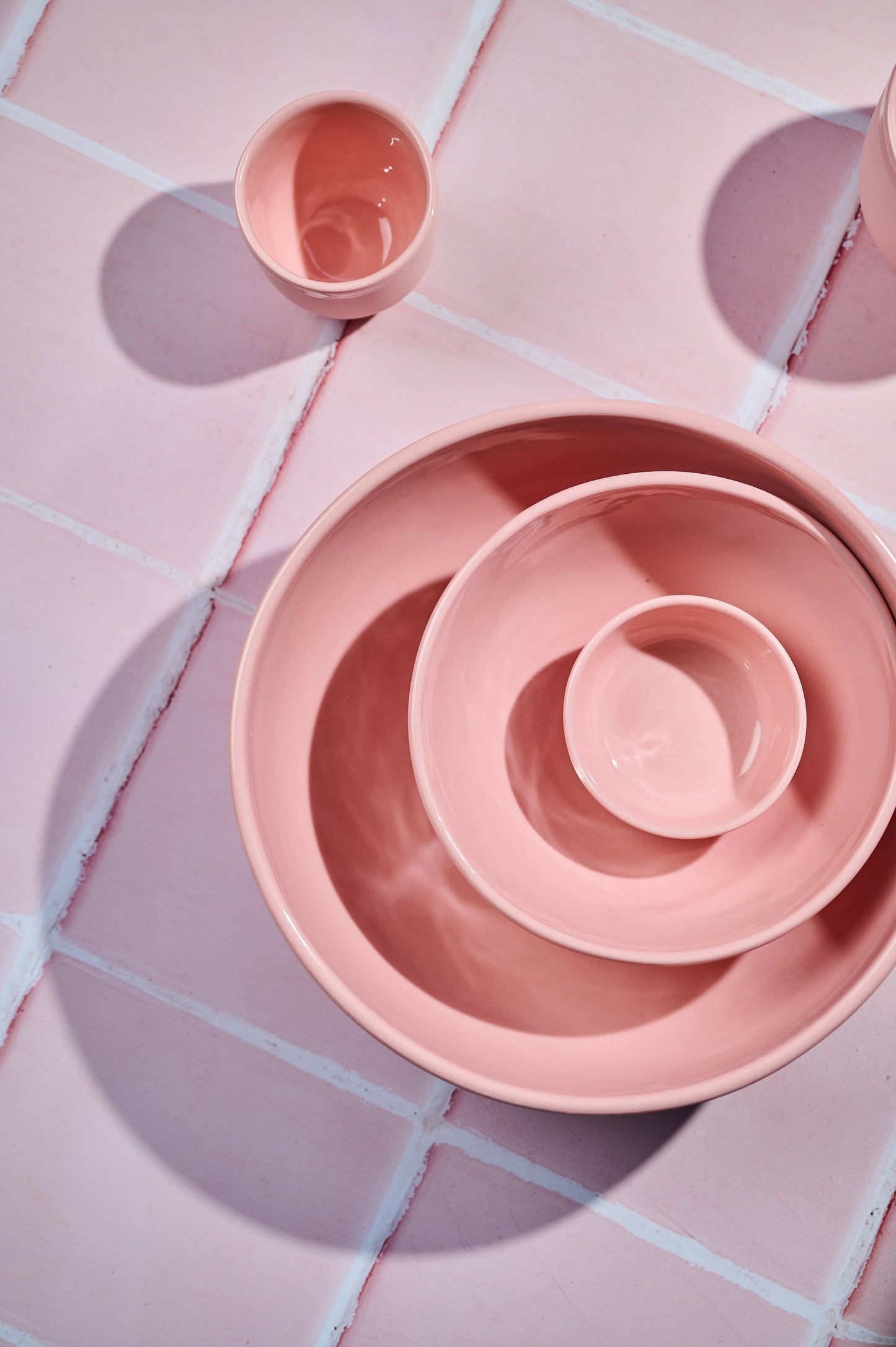 Powder Pink Handmade Porcelain Serving Bowl