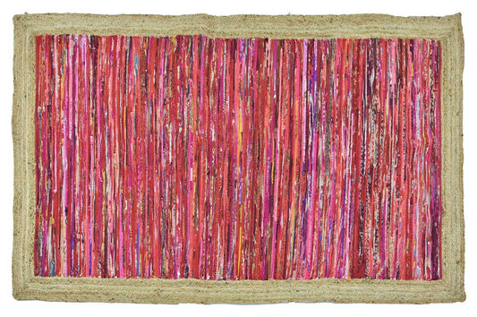 Timbergirl Red Braided Border Handmade Rug