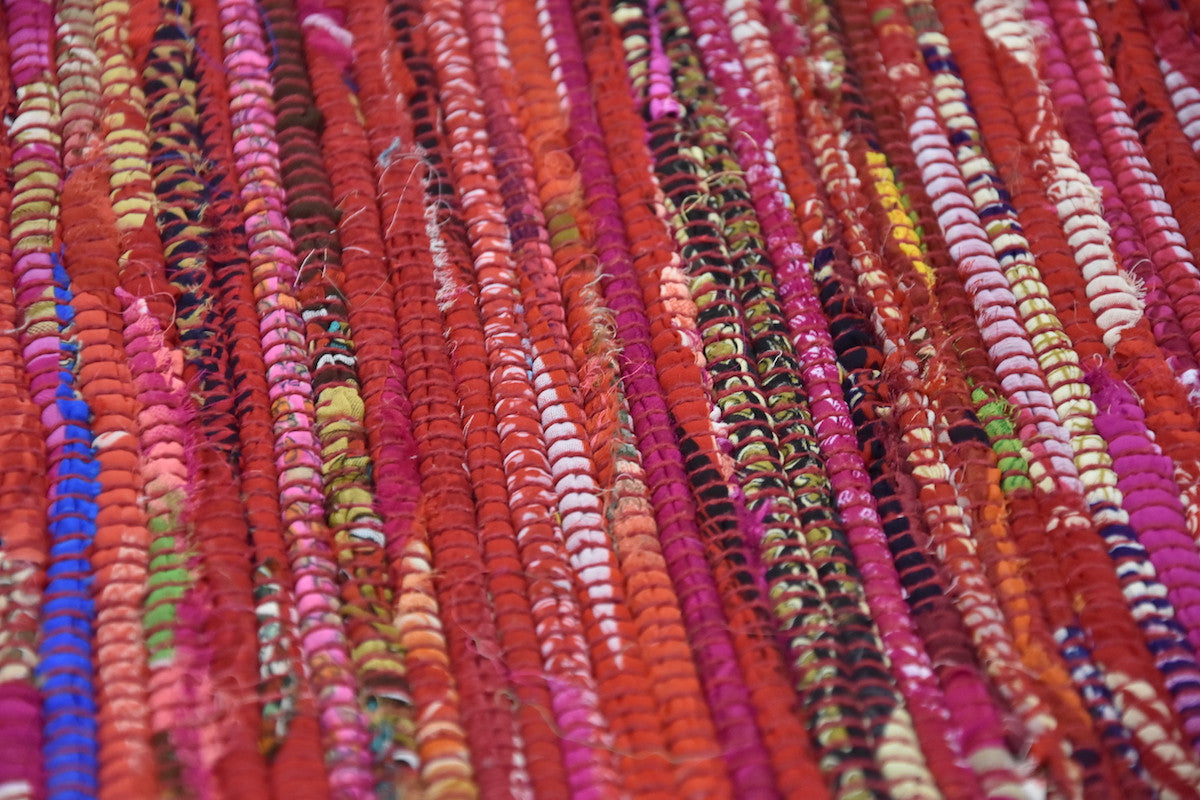 Timbergirl Red Braided Border Handmade Rug