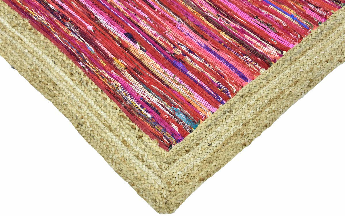 Timbergirl Red Braided Border Handmade Rug