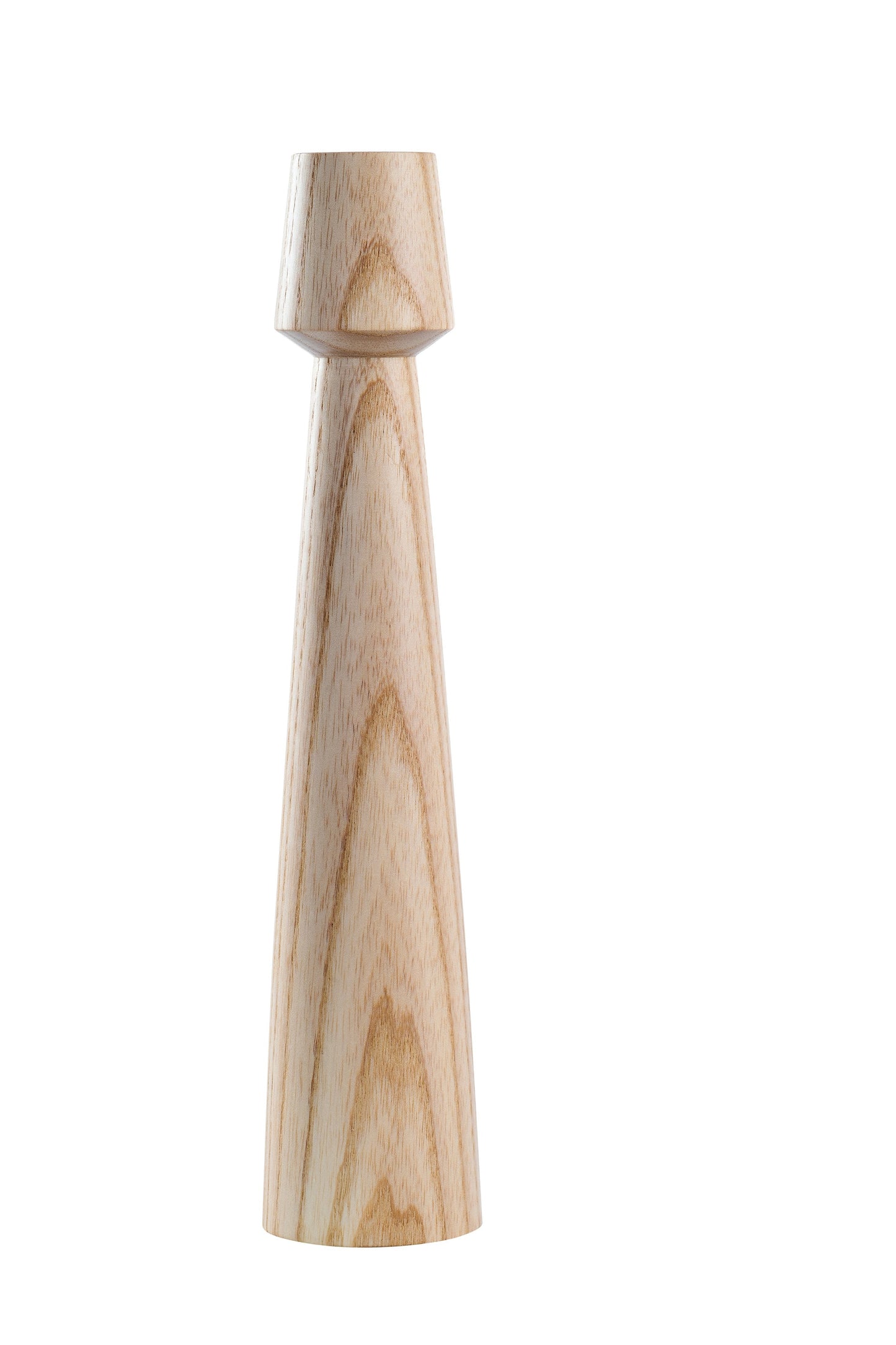 Hand-Carved Walnut Wooden Candle Holder