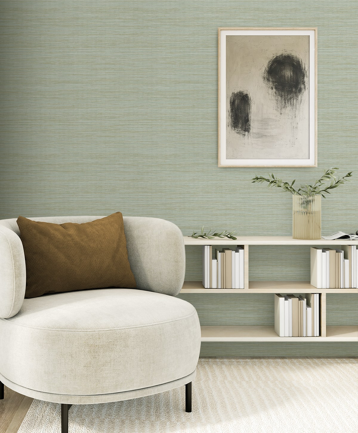 Natural Grass Textures Sisa Faux Grasscloth Unpasted Wallpaper