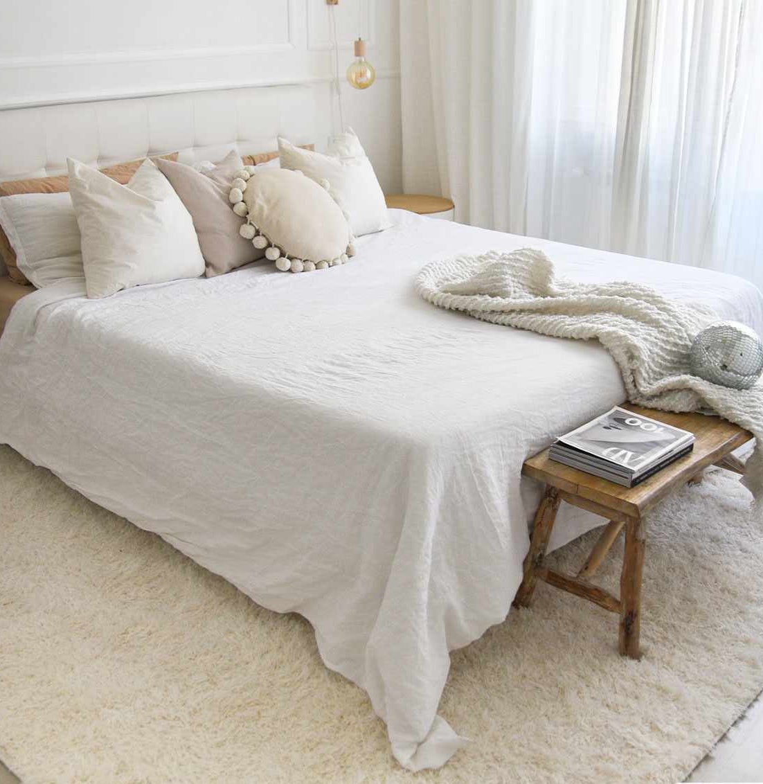 Faina Solid Cream Shag Washable Area Rug - Clearance