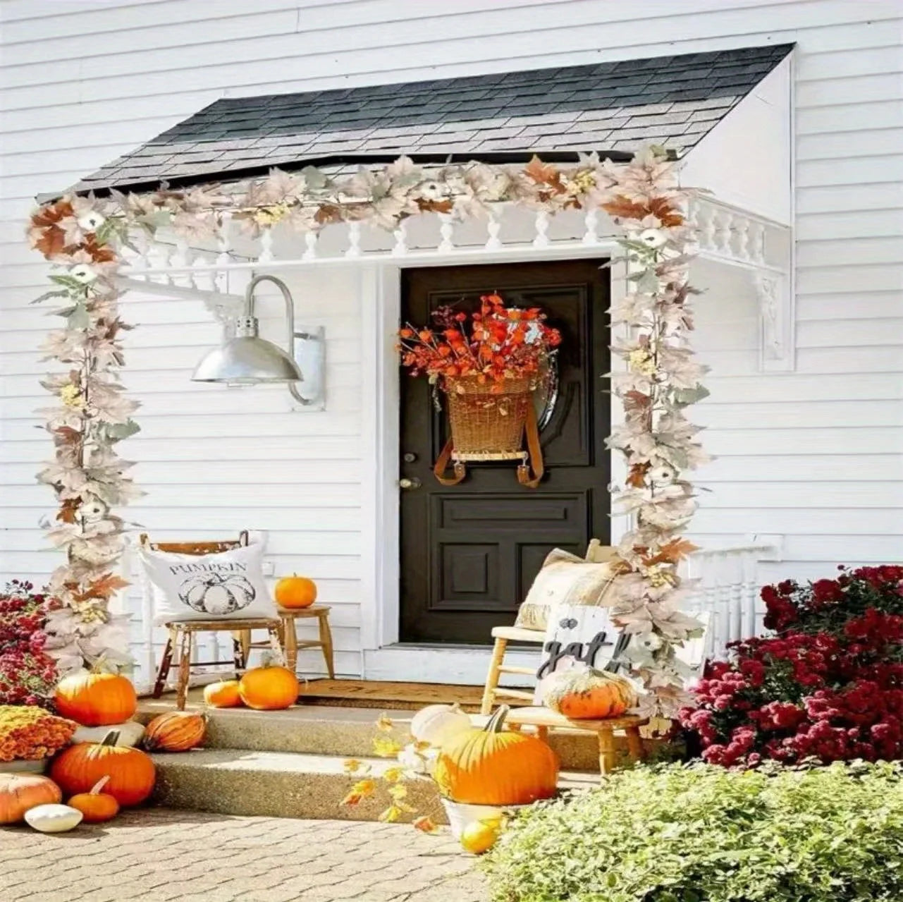 Autumn Maple Leaf & Pumpkin Garland