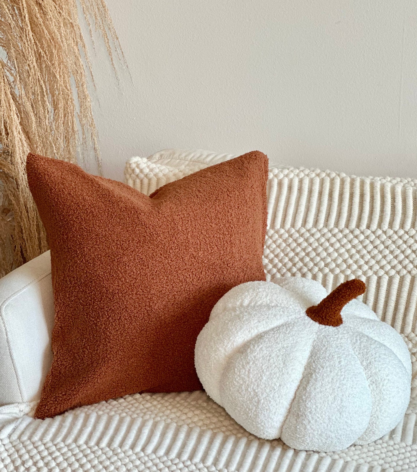 Perfect Sherpa Ivory Pumpkin Pillow
