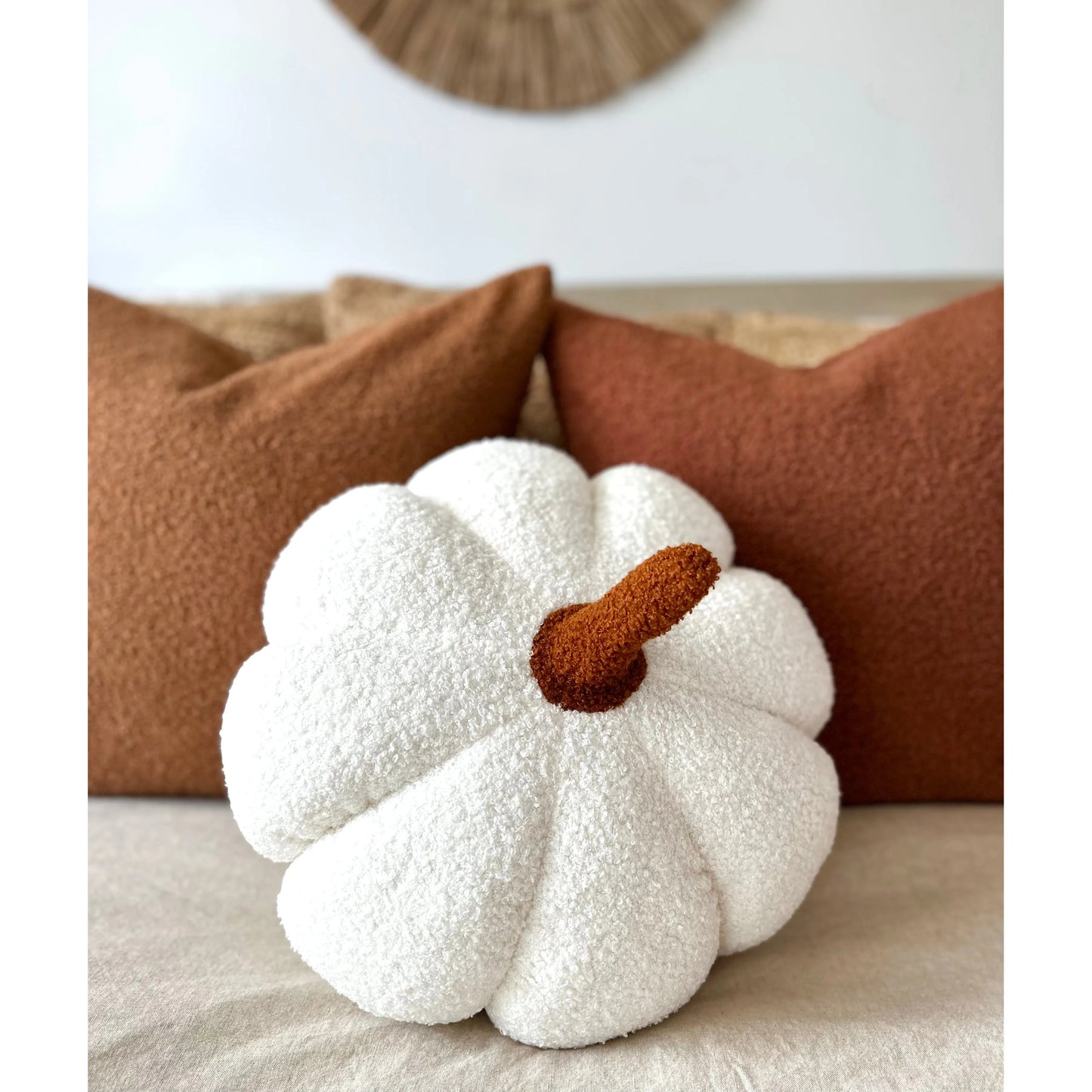 Perfect Sherpa Ivory Pumpkin Pillow