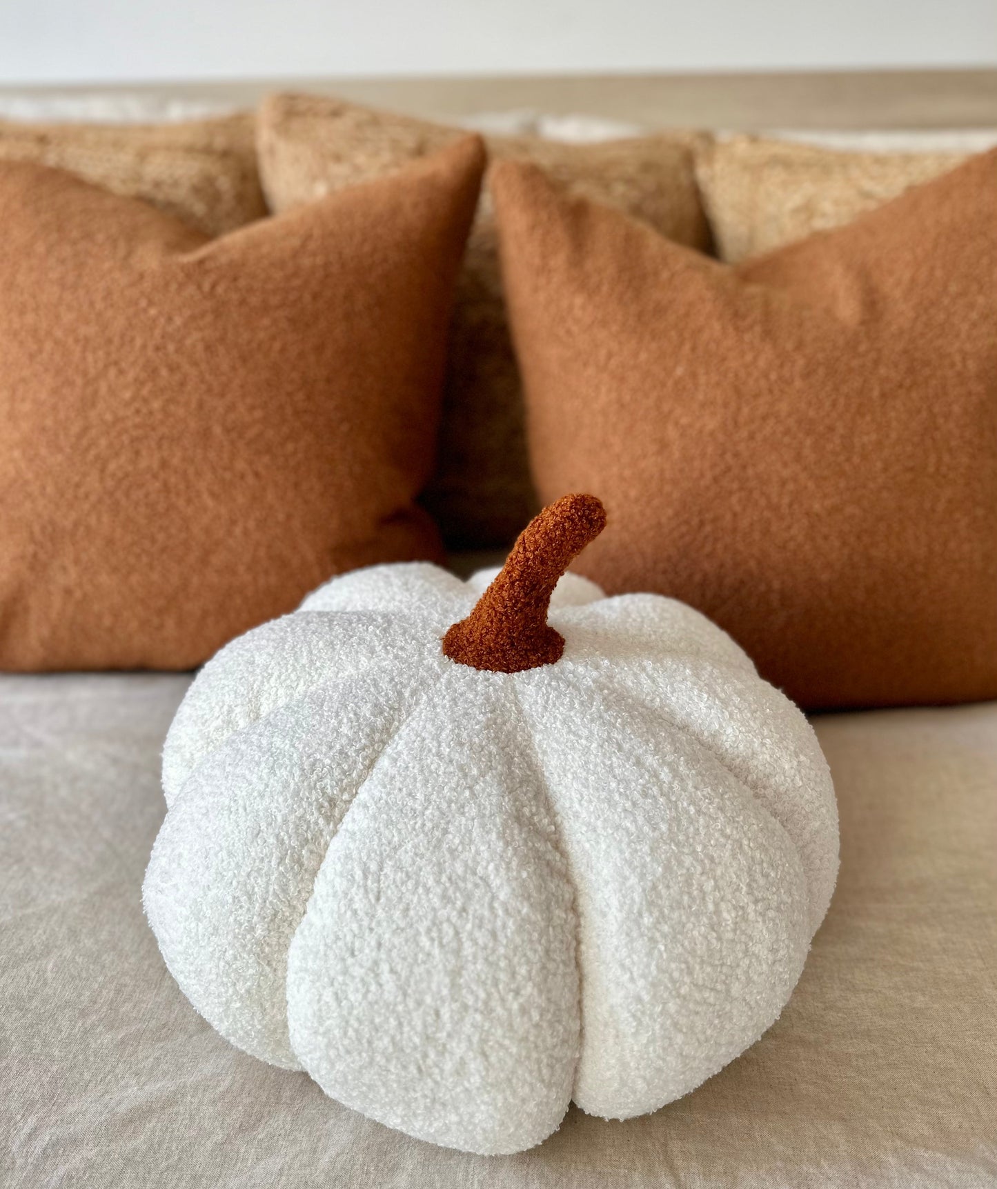 Perfect Sherpa Ivory Pumpkin Pillow
