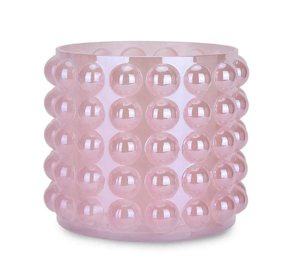 Pink Hobnail Glass Vase
