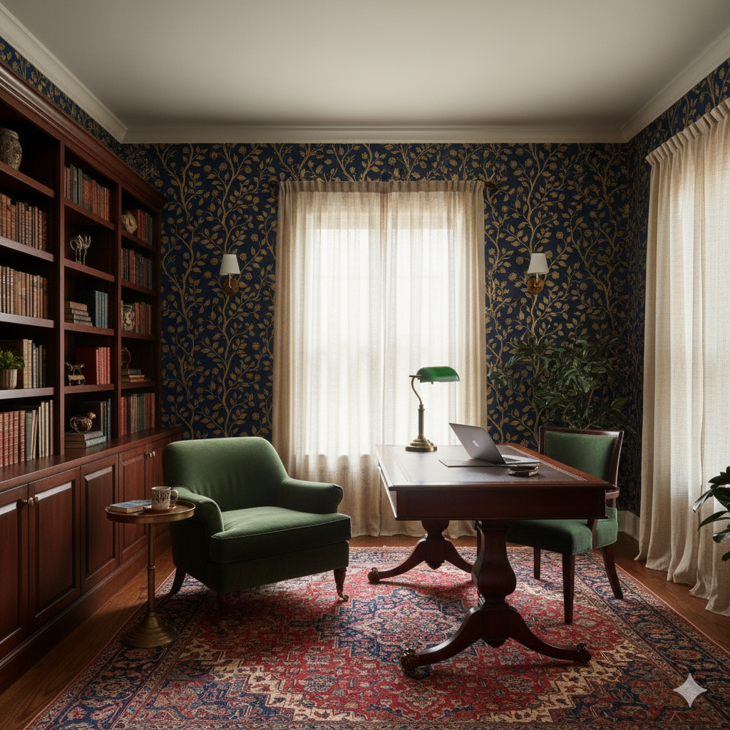 Orangerie Bleu Wallpaper