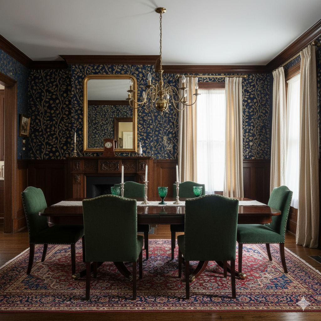 Orangerie Bleu Wallpaper