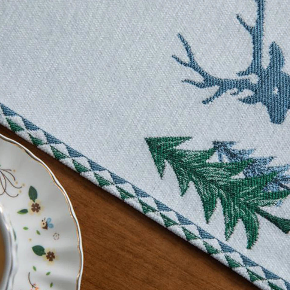 Embroidered Christmas Tree Table Runner