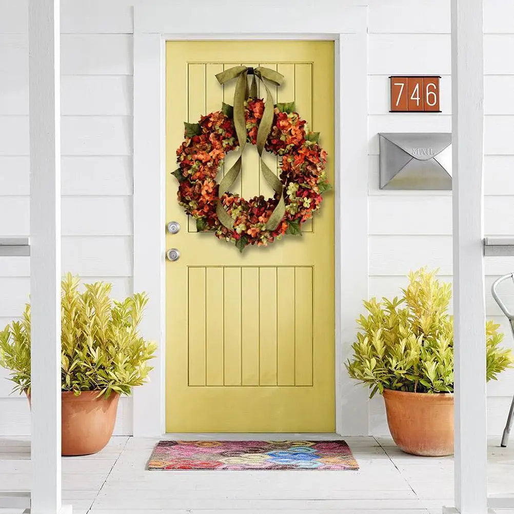 Fall Hydrangea Bowknot Garland Wreath