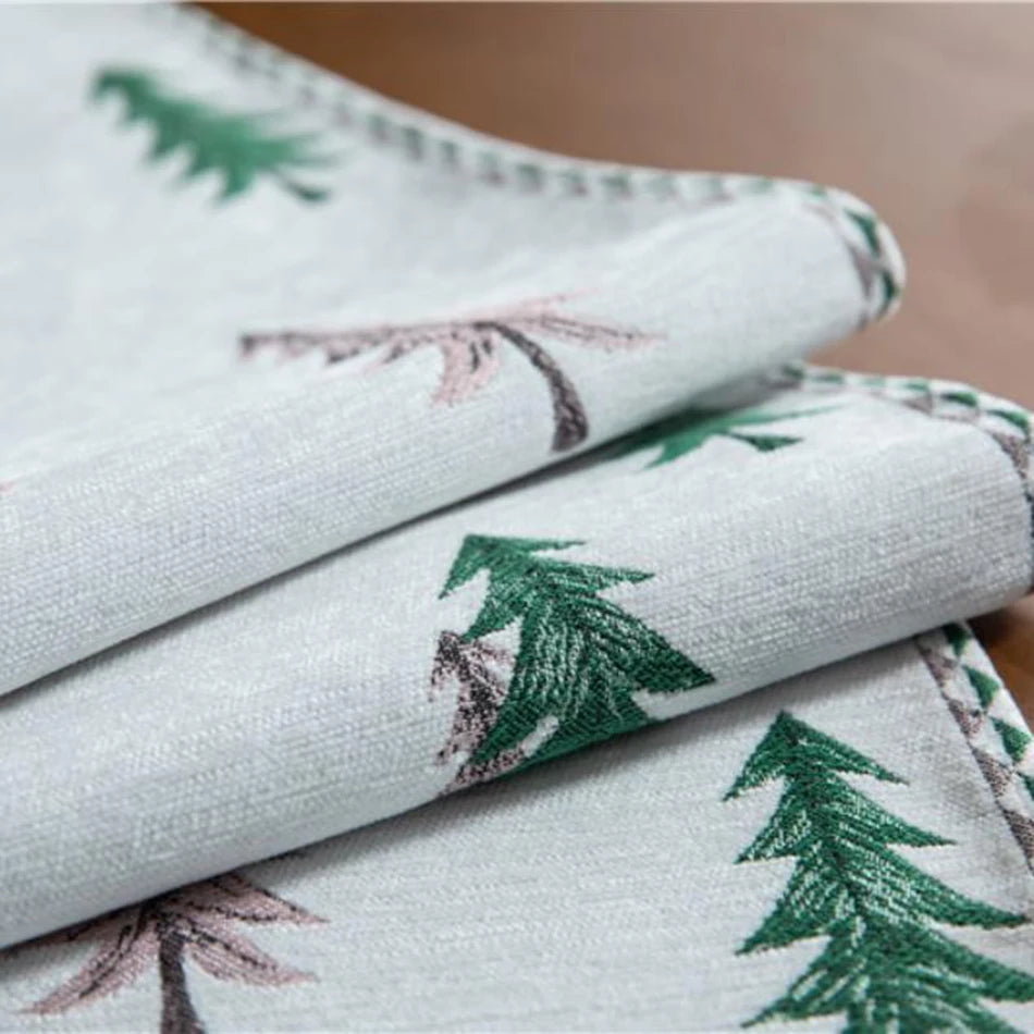 Embroidered Christmas Tree Table Runner