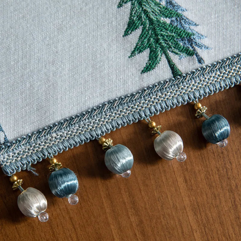 Embroidered Christmas Tree Table Runner