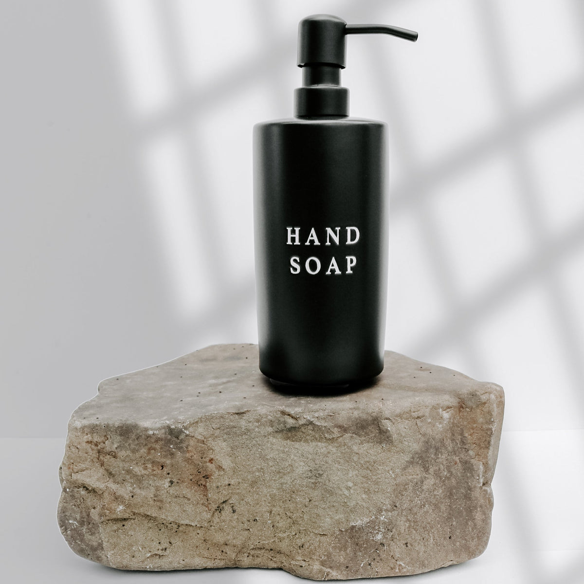 Matte Black Stoneware Hand Soap Dispenser