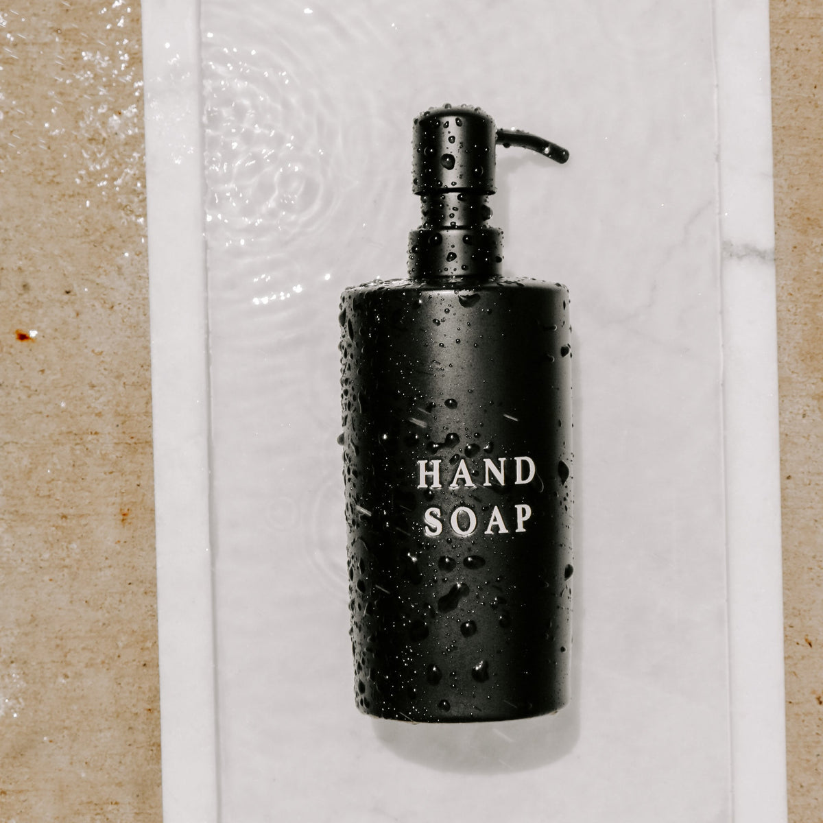 Matte Black Stoneware Hand Soap Dispenser