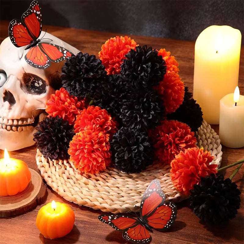 Fall Decor Silk Chrysanthemum Artificial Flowers