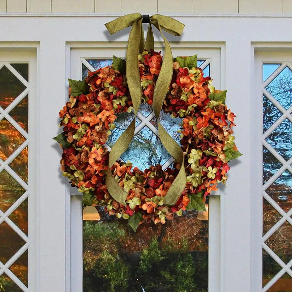 Fall Hydrangea Bowknot Garland Wreath